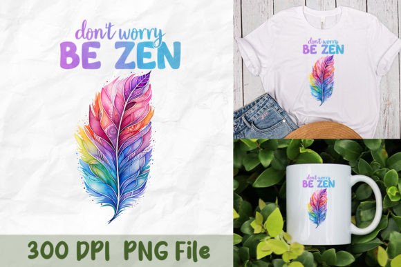 Feather Zen Calmness Graphic: Your Go-To for Serene Design