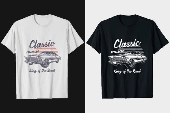Muscle Classic Car Vector Graphic Shirt: A Designer's Asset