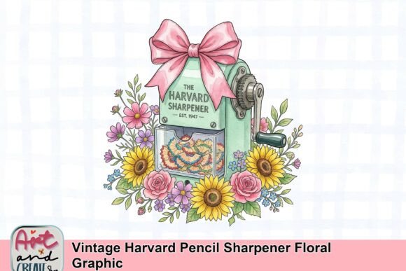 Reviving Whimsy: The Vintage Harvard Pencil Sharpener Floral Graphic