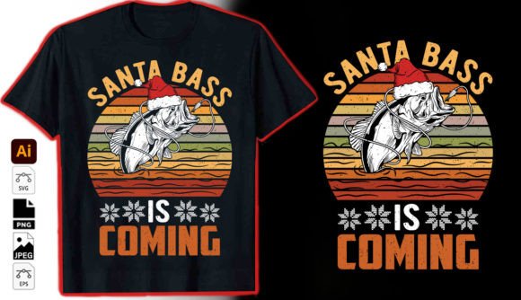 Santa Bass is Coming: A Graphic T-Shirt for the Holiday Season