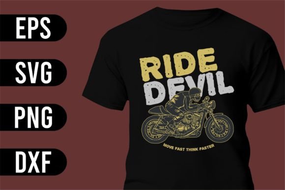Unleash Edgy Energy: The Ride Devil Graphic T-Shirt Design