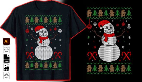 Unwrap the Joy: Snowman Graphic Vector T-Shirt Design