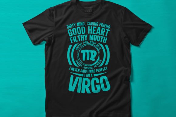 Virgo Zodiac Sign T Shirt Design Graphic: Precision in Every Pixel